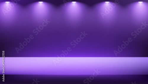 Empty black and purple studio background. Empty Room Studio with table. Space for selling products, backdrop, wallpaper, background, text. Gradient table. Vector illustration.