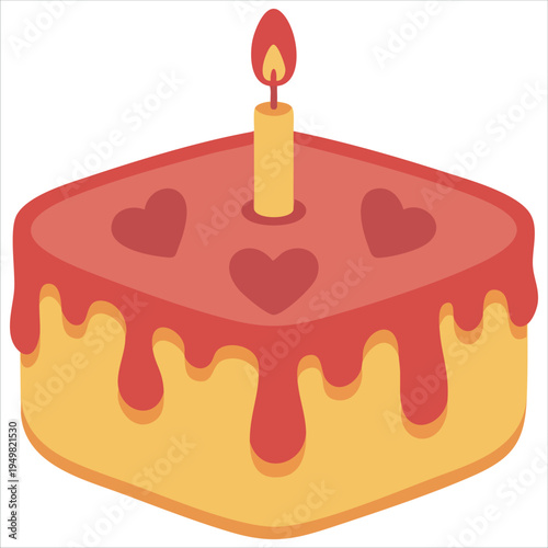 Dessert pastry symbol for birthday party and special occasion vector graphic