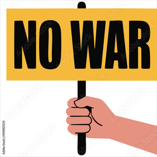 Photography Anti war movement graphic with pacifist symbol and typography vector illustratio