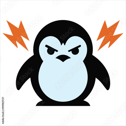 Grumpy antarctic bird with annoyed face for cute animal set vector art
