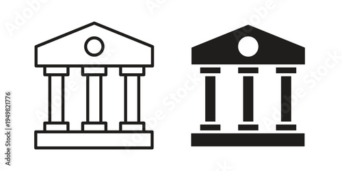 Bank icon symbol collection for web design. Icon Element For Design