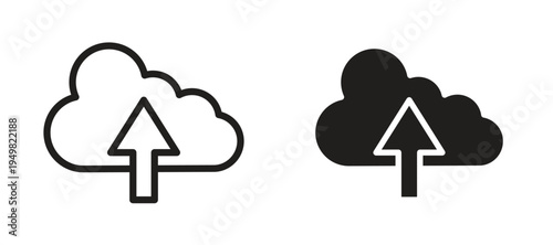 Cloud upload icon vector design template and illustration EPS10.