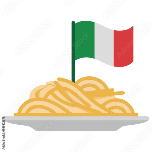 Pasta icon on white background for Italian food and cuisine vector