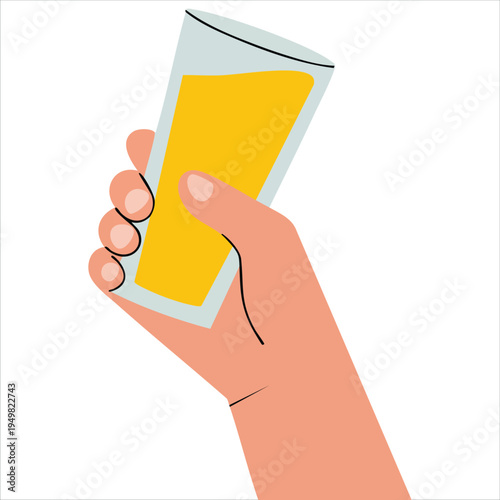 Hand holding beer glass for beverage and refreshment concept vector