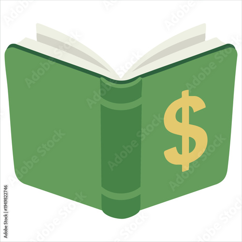 Financial education book with dollar signs for economy theme vector
