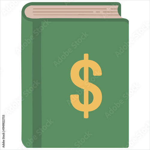 Green money book for business finance and wealth concept vector