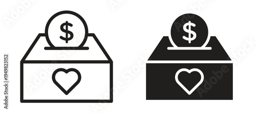 Donation box icon vector design template and illustration EPS10.