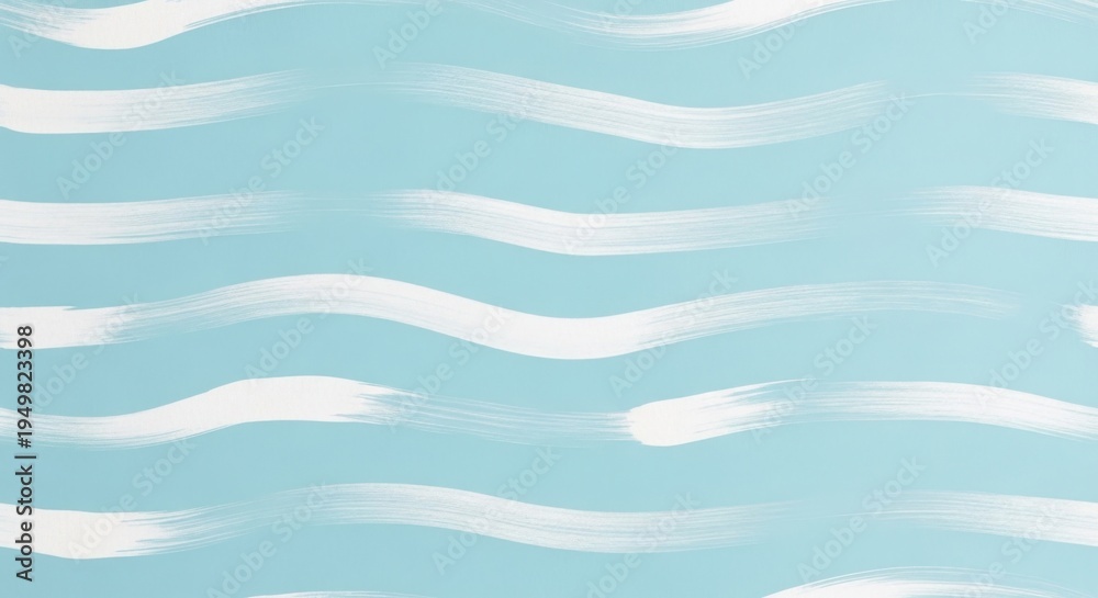 Fototapeta premium Abstract light blue background with horizontal white wavy brush strokes, creating a modern and artistic textured pattern for web design or creative projects