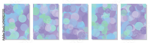 幻想的なパステルドット 透明感のあるボケ味グラデーション背景セット