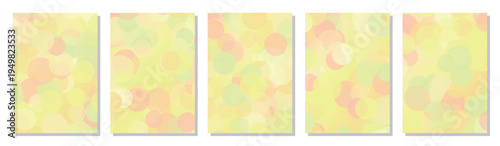 幻想的なパステルドット 透明感のあるボケ味グラデーション背景セット