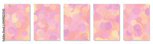幻想的なパステルドット 透明感のあるボケ味グラデーション背景セット