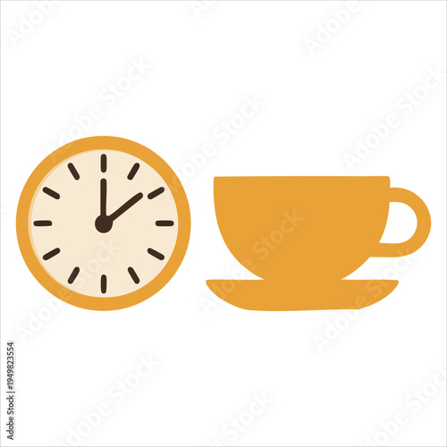 Work break with hot beverage for office relaxation theme vector