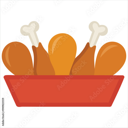 Fast food fried chicken for restaurant menu design vector art