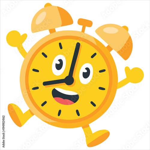 Ringing clock for morning alarm and schedule concept vector