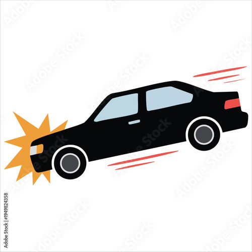 Car crash illustration for accident and emergency vector