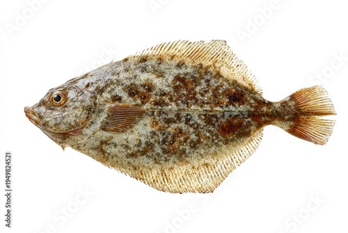 Fresh Flounder Fish on White Background.