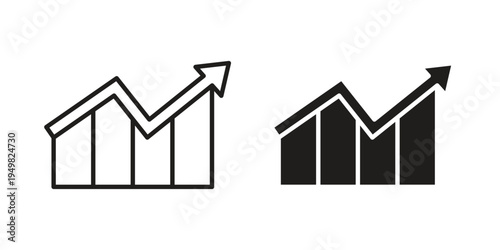 Business growth icon symbol collection for web design. Icon Element For Design
