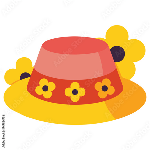 Fashionable headwear for sunny season and vacation vector