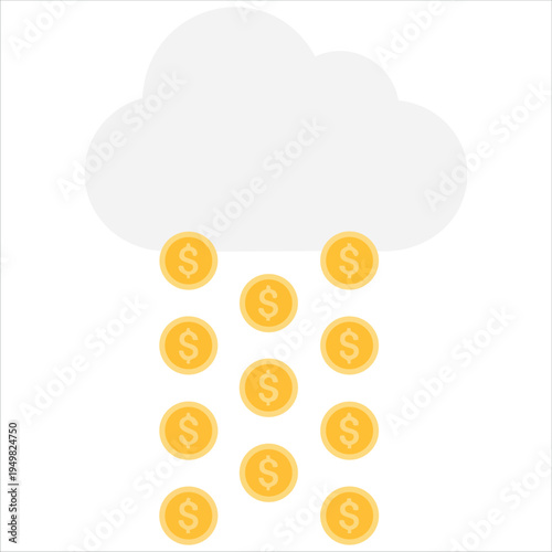 Money falling from sky for fortune and abundance theme vector