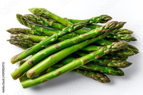 Fresh green asparagus spears on white 1.