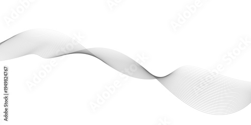 Abstract white background colorful lines, frequency sound black wave line twisted curve with blend effect, vector wave digital white and gray gradient blend futuristic technology.
