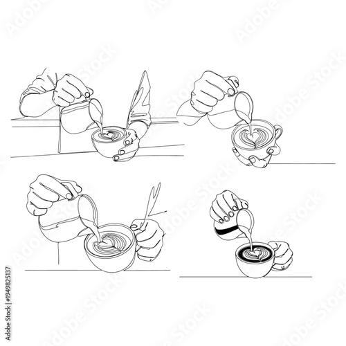 Hand Holding Tea Cup Pouring Heart Shape Tea Silhouette Pack