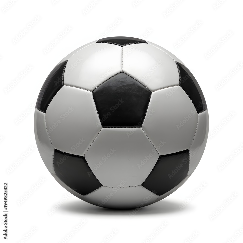 Fototapeta premium Classic Soccer Ball For Football Game Sport Training Equipment Round Pattern Play Activity