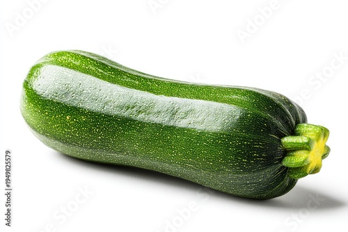 Fresh green zucchini on white background.