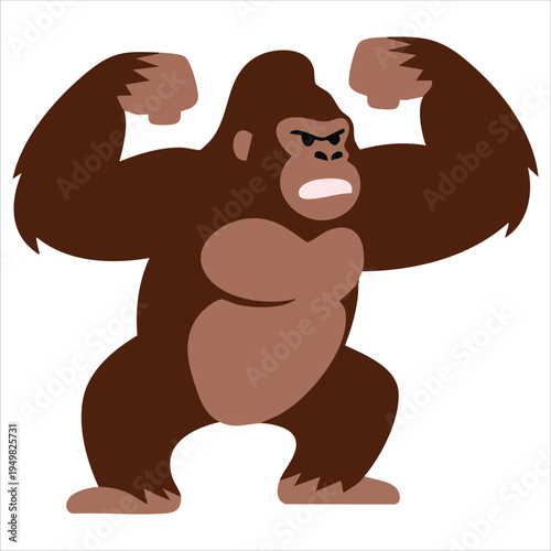 Angry gorilla for powerful animal expression vector art