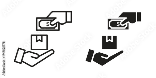 Cash on delivery icon symbol collection for web design. Icon Element For Design