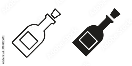 Champagne bottle icon symbol collection for web design. Icon Element For Design