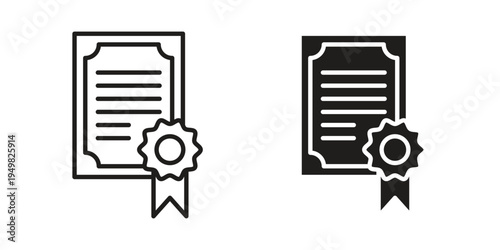 Certificate icon symbol collection for web design. Icon Element For Design