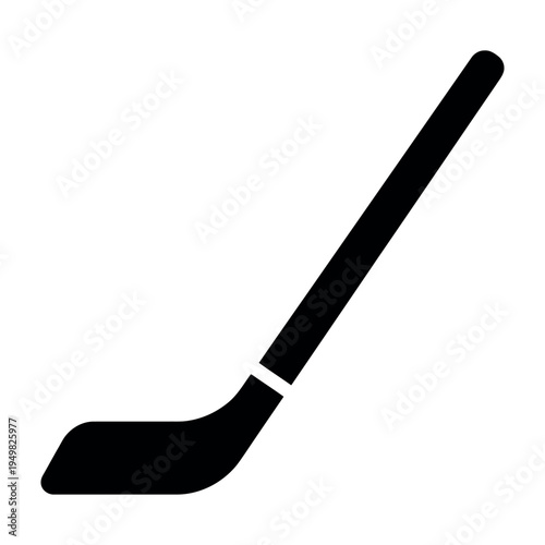 Minimalist Black Silhouette of an Ice Hockey Stick Isolated on White Background Vector Art