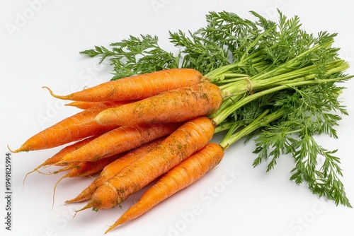 Fresh organic carrots with green leaves 1.