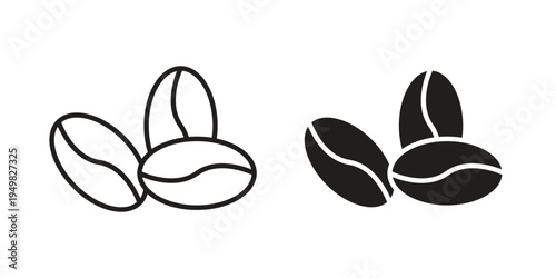 Coffee Bean icon symbol collection for web design. Icon Element For Design
