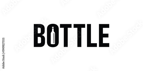 Modern Bottle Wordmark Logo Design for Beverage and Drink Brand Identity