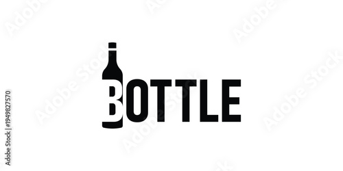 Modern Bottle Wordmark Logo Design for Beverage and Drink Brand Identity