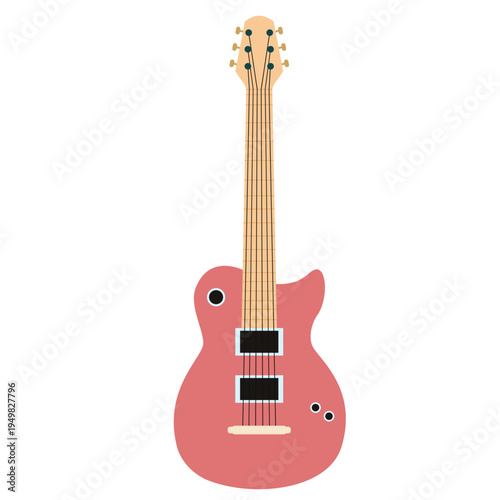 Pink Electric Guitar Illustration
