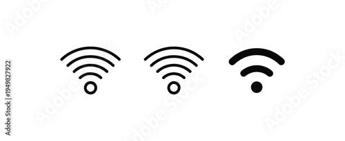 Wi-Fi signal icon vector, wireless internet and network connectivity symbol, vector illustration representing hotspot access, online communication, and digital networking, clean flat and outline style