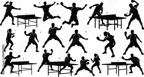 Set of woman silhouettes in various poses including walking standing sitting and wearing hats for fashion lifestyle and clothing design