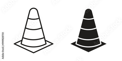 Construction cone icon symbol collection for web design. Icon Element For Design