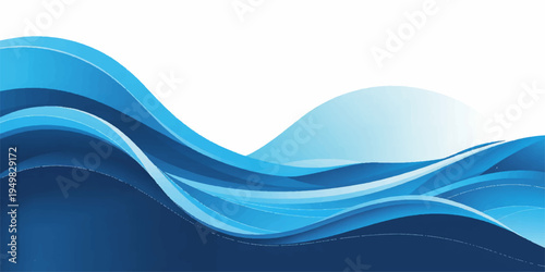 An abstract blue wave background design featuring flowing curves and light lines creates a motion pattern backdrop for web or business wallpaper illustration