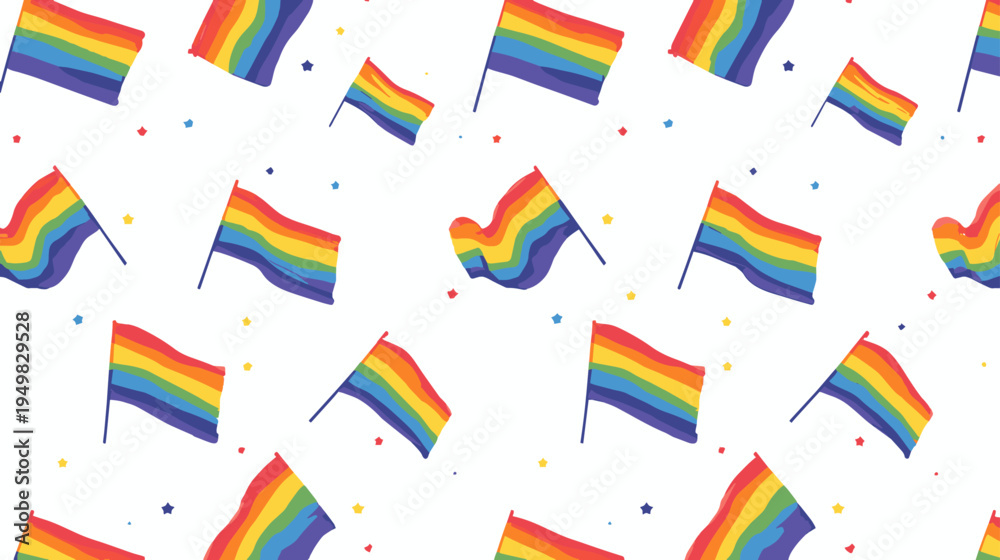Fototapeta premium Seamless Rainbow Pride Flag Pattern Background for LGBTQ Pride Month Celebration Posters, Wrapping Paper, and Inclusive Design