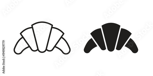 Croissant icon symbol collection for web design. Icon Element For Design