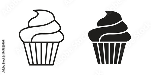 Cupcake icon symbol collection for web design. Icon Element For Design