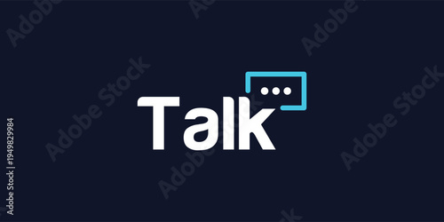 Modern Talk Wordmark Logo Design for Communication and Messaging Branding