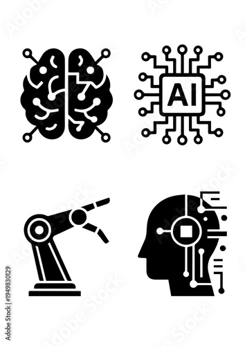 AI' Artificial Intelligence Image Shape Icon with Modern Technology Symbol Design