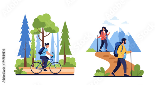 People Enjoying Outdoor Activities.