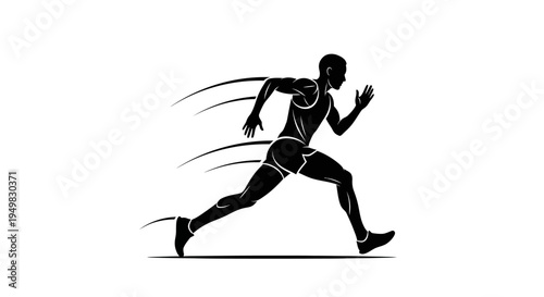 Man Running Fast in Motion Blur.