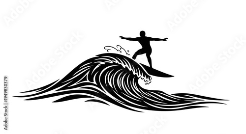 Man surfing on a wave board.